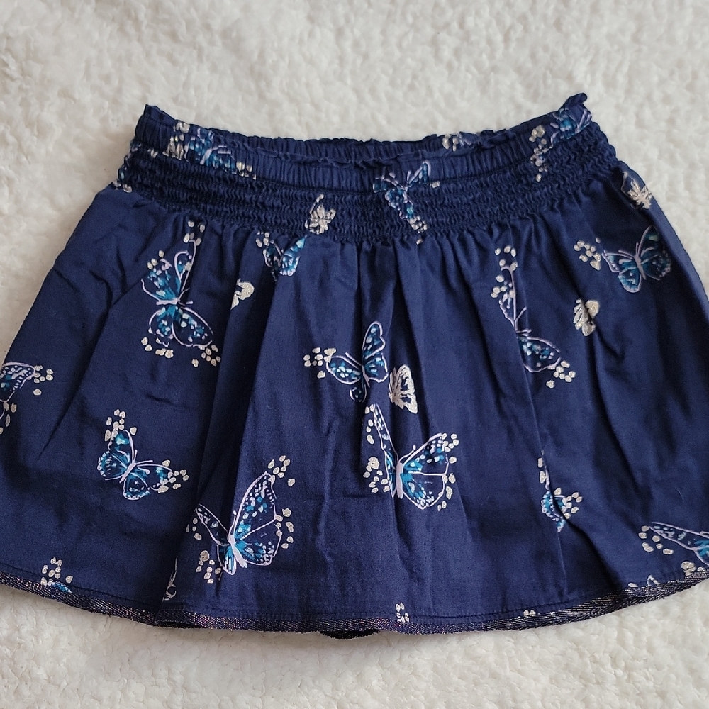Sonoma 5 Navy Blue Butterfly Print Skort